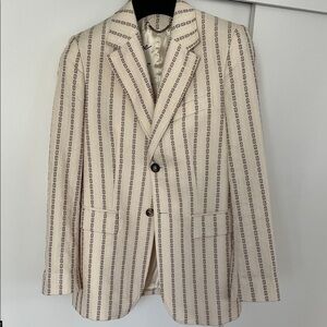 Golden Goose Cream and Brown Patterned Blazer